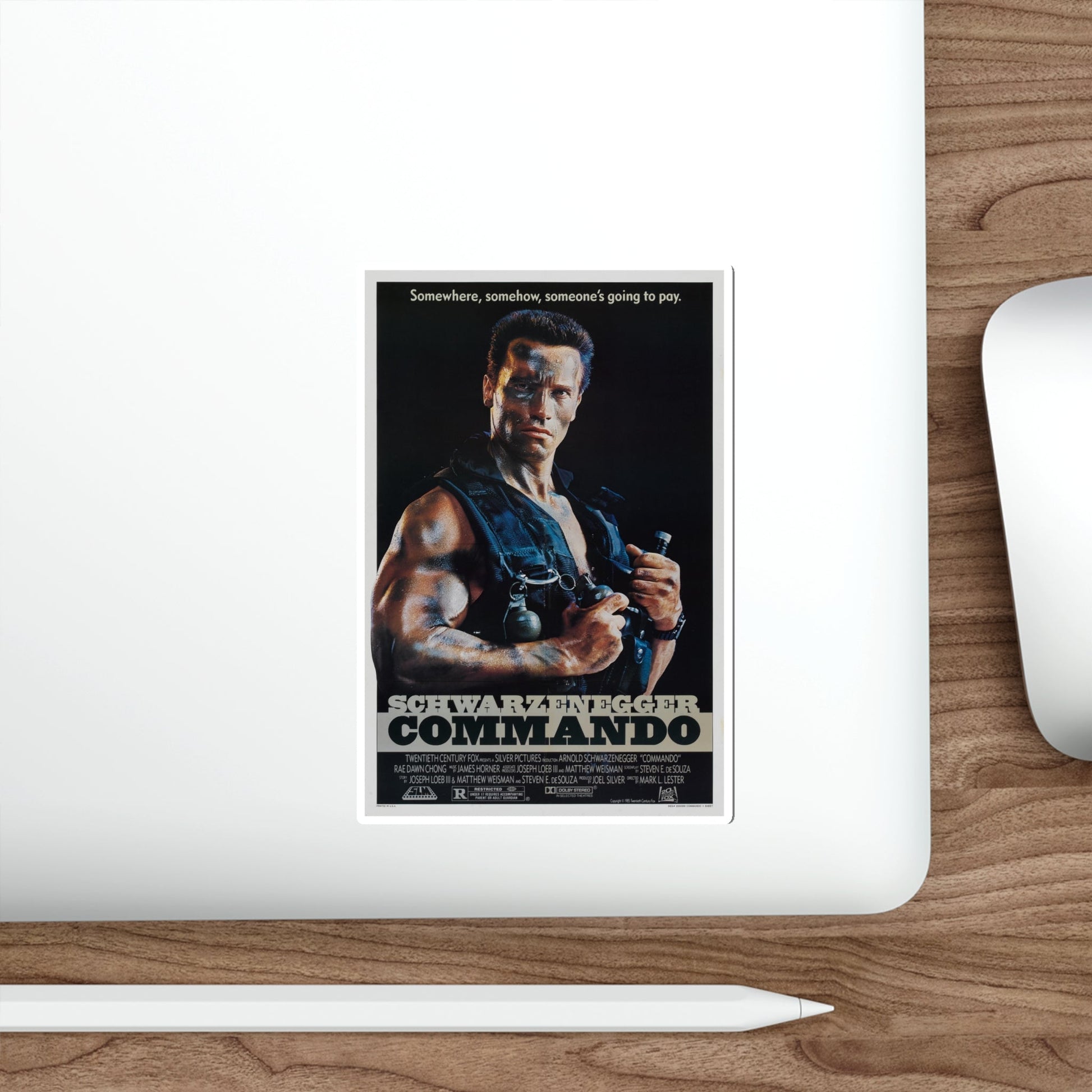 COMMANDO 1985 Movie Poster STICKER Vinyl Die-Cut Decal-The Sticker Space