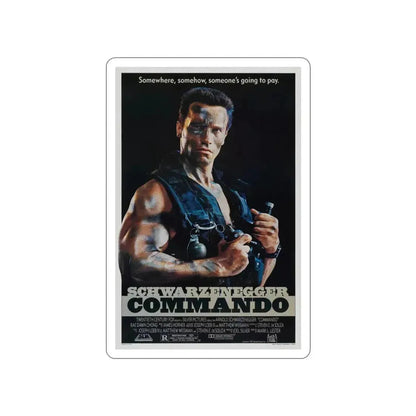 COMMANDO 1985 Movie Poster STICKER Vinyl Die-Cut Decal 3 Inch - The Sticker Space