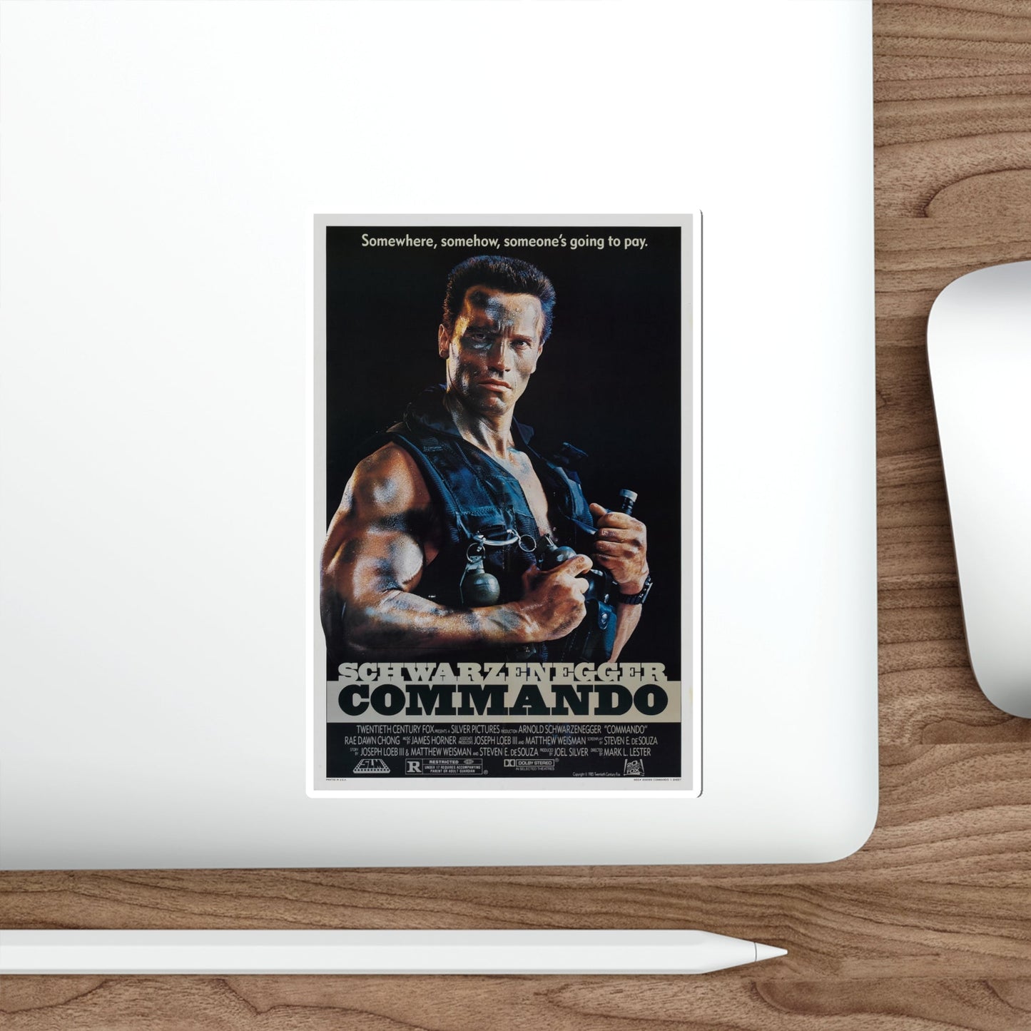 COMMANDO 1985 Movie Poster STICKER Vinyl Die-Cut Decal-The Sticker Space