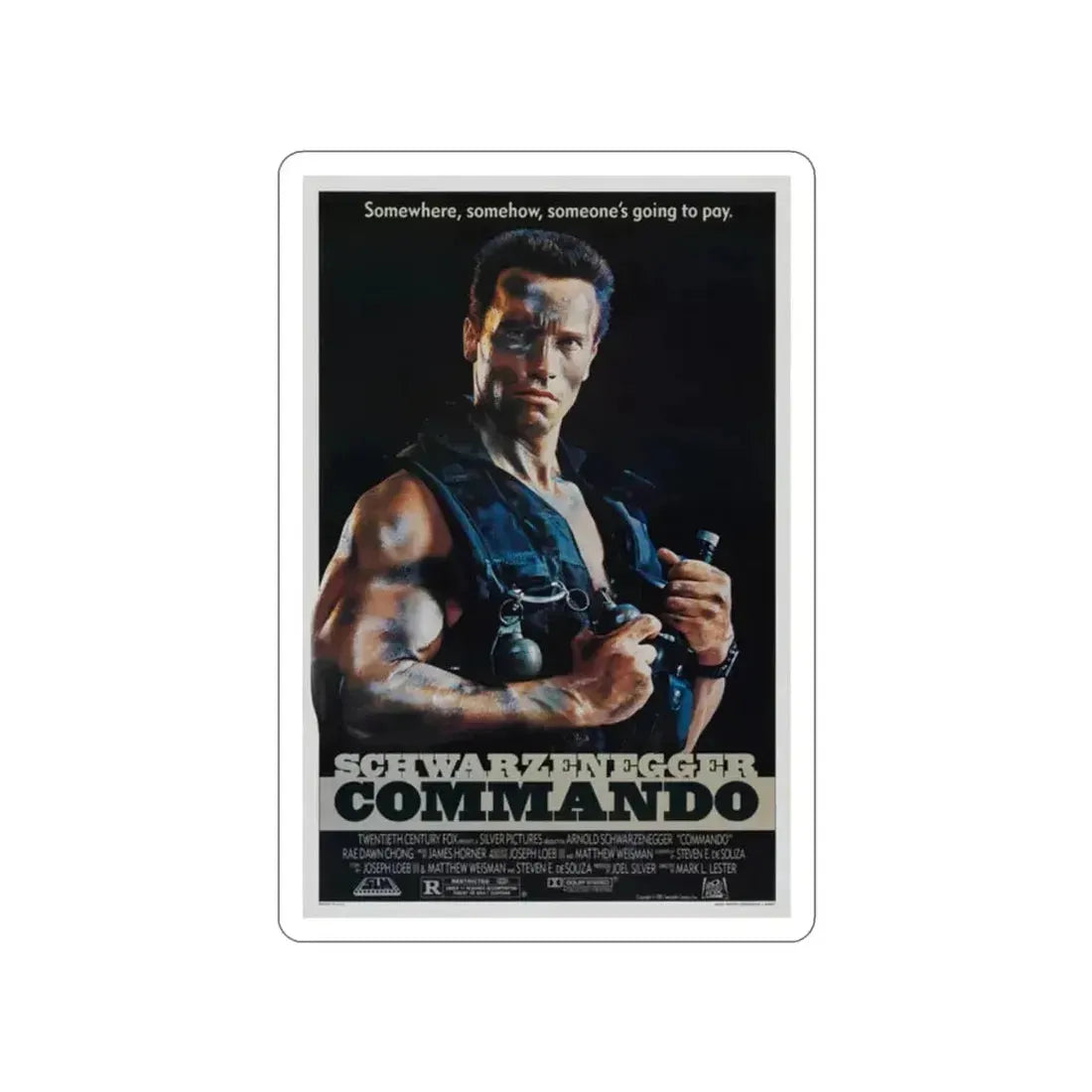 COMMANDO 1985 Movie Poster STICKER Vinyl Die-Cut Decal - The Sticker Space