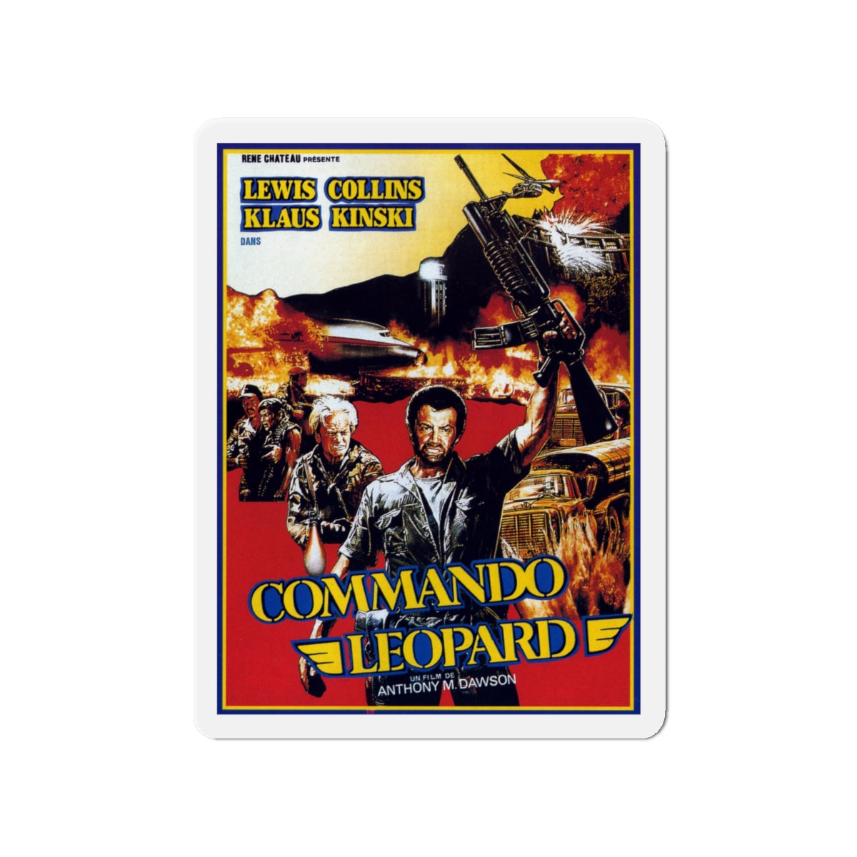 COMMANDO LEOPARD 1985 Movie Poster - Die-Cut Magnet-4" x 4"-The Sticker Space