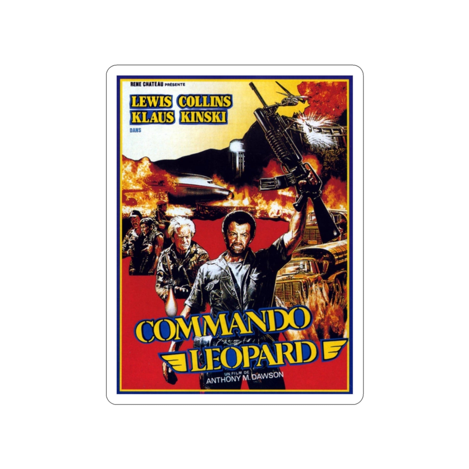 COMMANDO LEOPARD 1985 Movie Poster STICKER Vinyl Die-Cut Decal-2 Inch-The Sticker Space