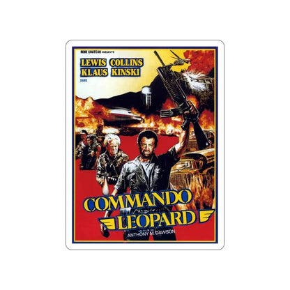 COMMANDO LEOPARD 1985 Movie Poster STICKER Vinyl Die-Cut Decal 5 Inch - The Sticker Space