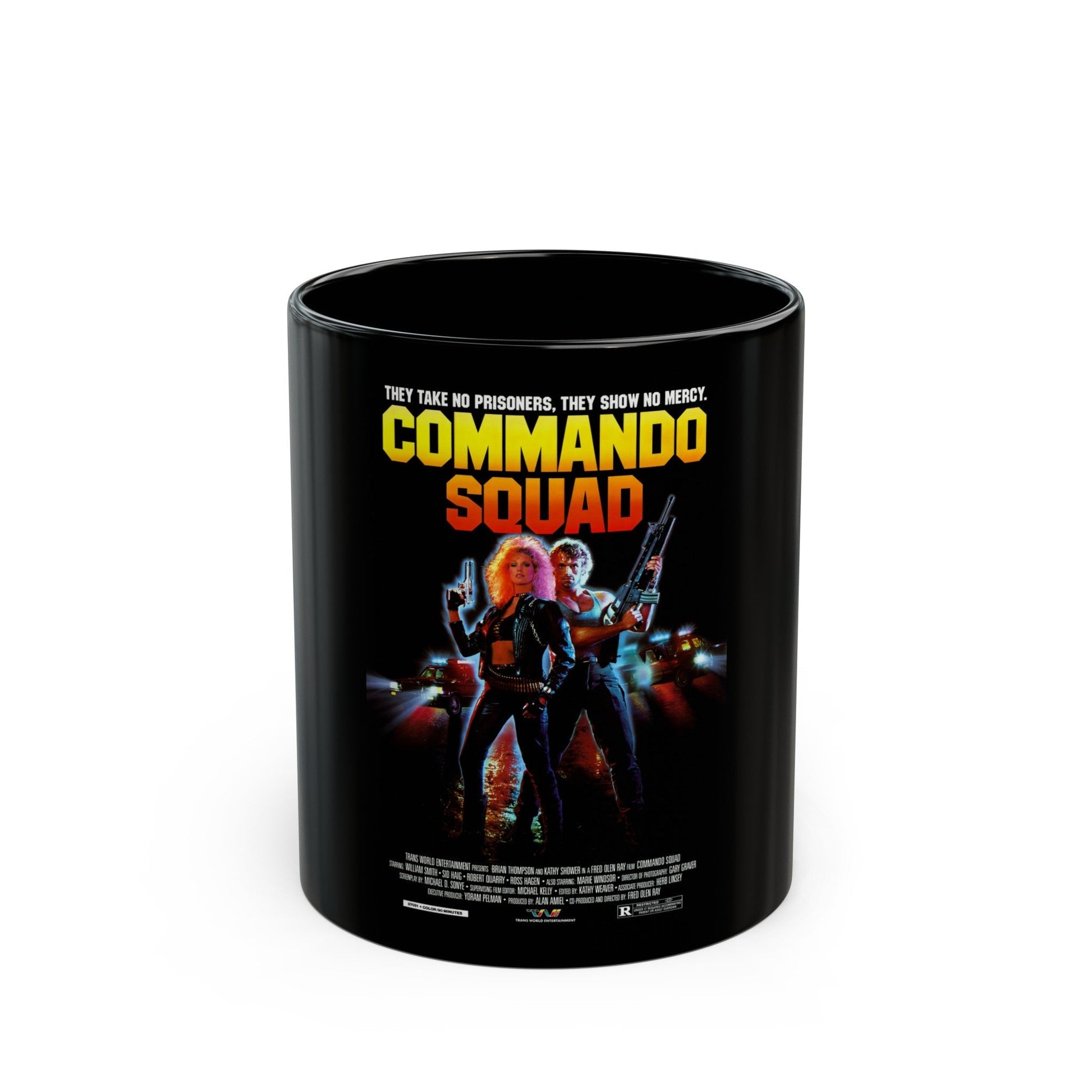 COMMANDO SQUAD 1987 Movie Poster - Black Coffee Mug-11oz-The Sticker Space