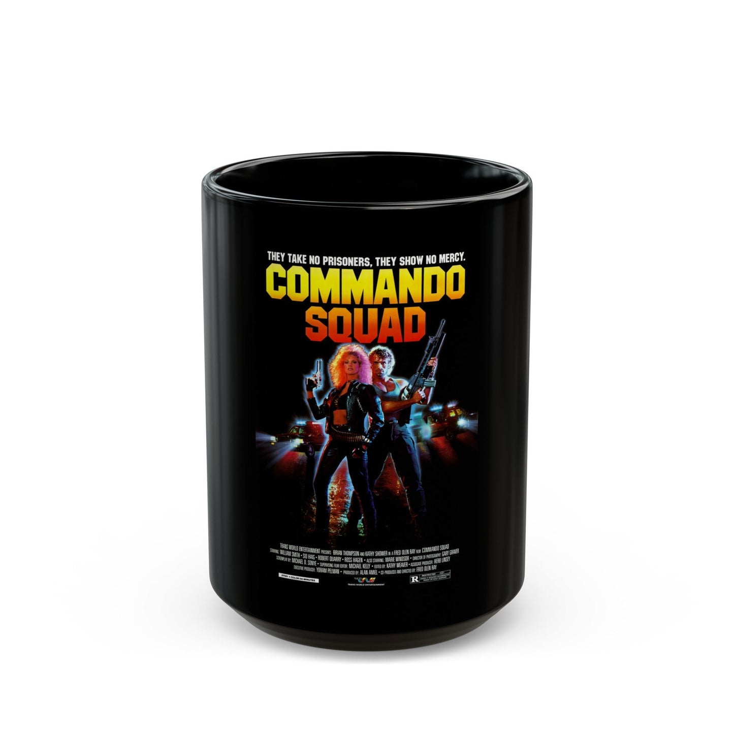 COMMANDO SQUAD 1987 Movie Poster - Black Coffee Mug-15oz-The Sticker Space