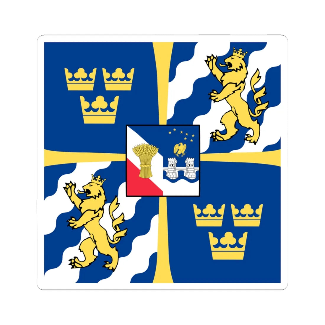 Commandsign King of Sweden (Sweden) STICKER Vinyl Kiss-Cut Decal 4 Inch White - The Sticker Space