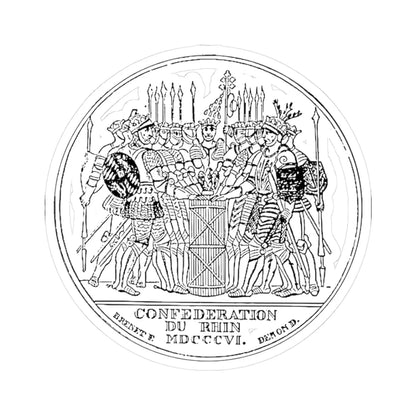 Commemorative Medal of the Rhine Confederation (Germany) (Coat of Arms) STICKER Vinyl Kiss-Cut Decal 3 Inch White - The Sticker Space