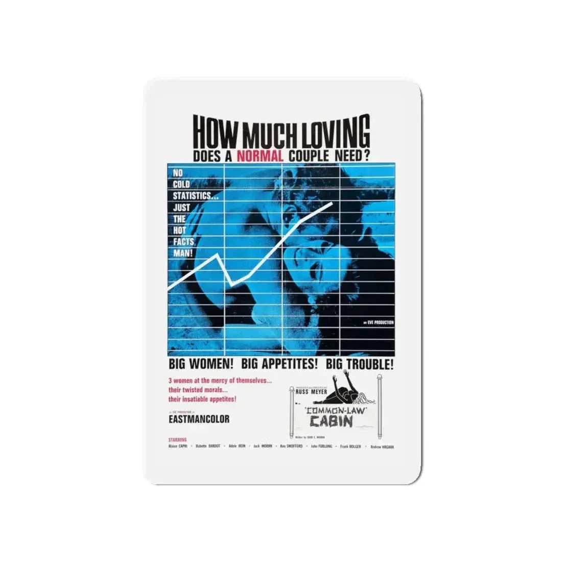 COMMON LAW CABIN 1967 Movie Poster - Refrigerator Magnet 4 Inch - The Sticker Space