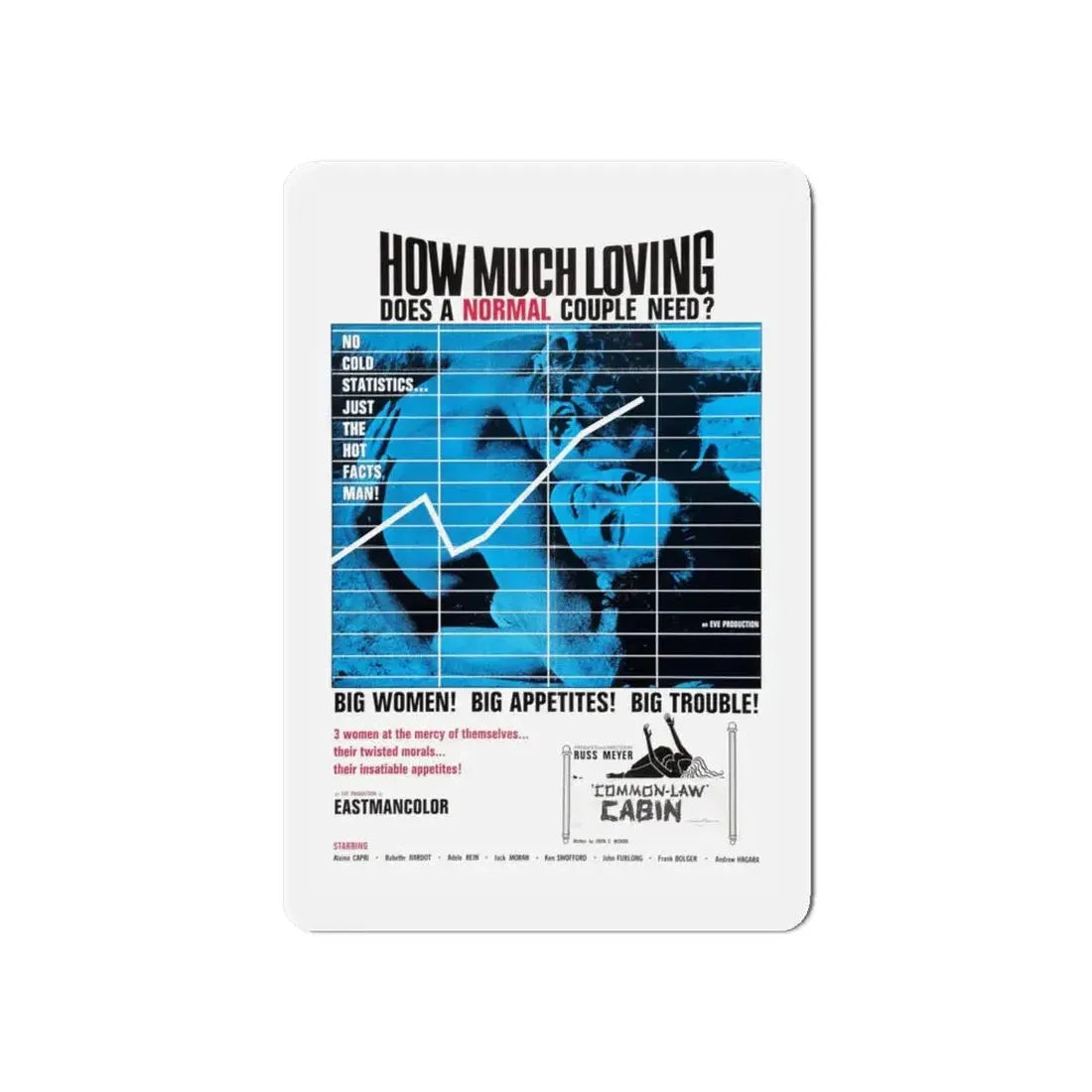 COMMON LAW CABIN 1967 Movie Poster - Refrigerator Magnet 6 Inch - The Sticker Space