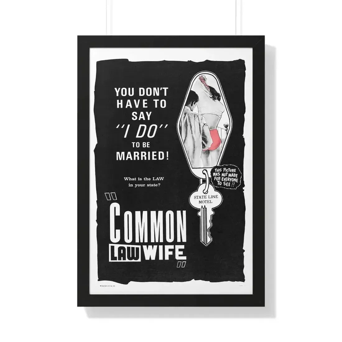 COMMON LAW WIFE 1961 - Framed Movie Poster 20" x 30" Black - The Sticker Space