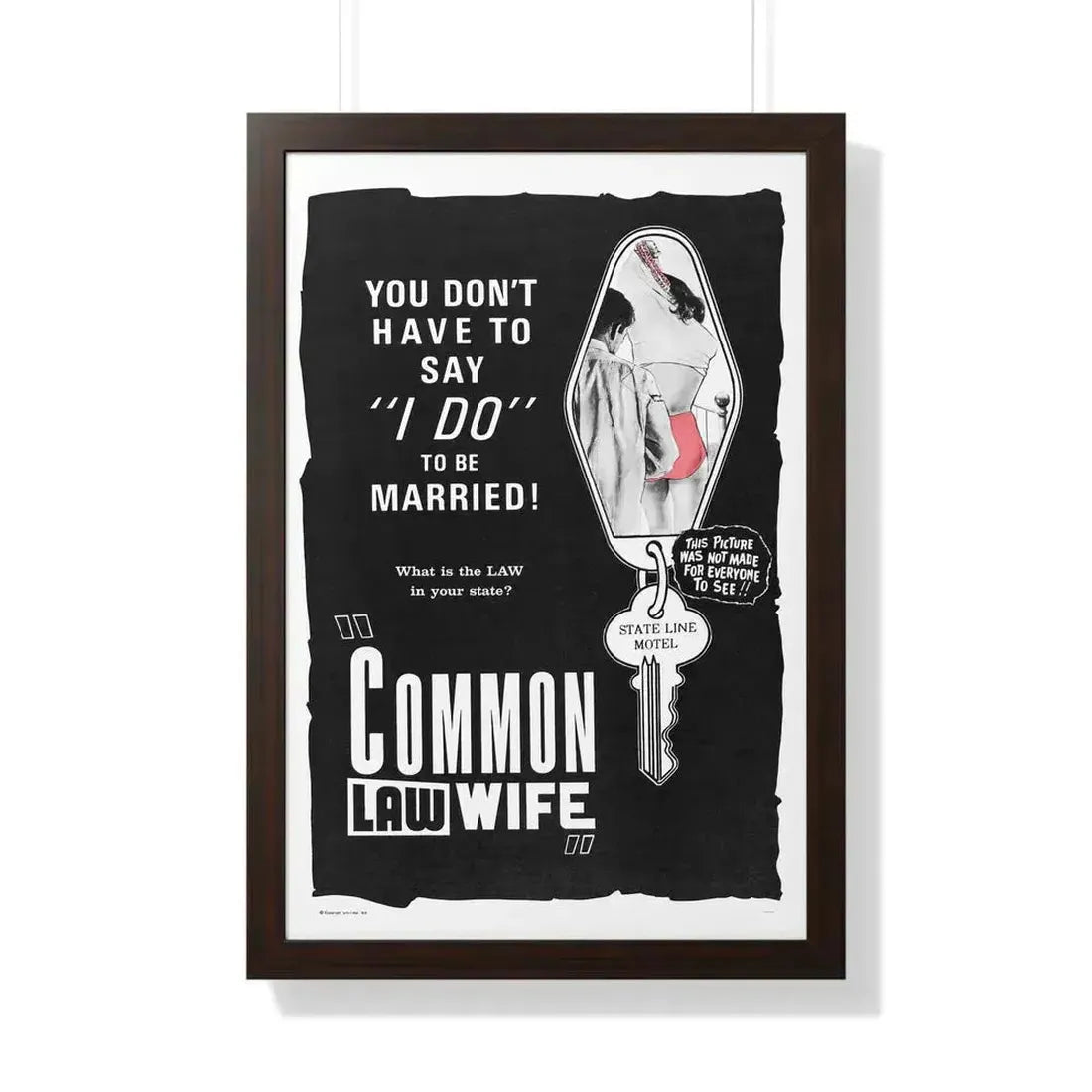 COMMON LAW WIFE 1961 - Framed Movie Poster 20" x 30" Walnut - The Sticker Space