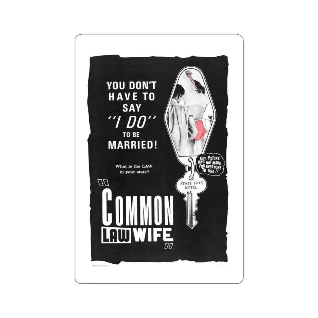 COMMON LAW WIFE 1961 Movie Poster - STICKER Vinyl Kiss-Cut Decal 4 Inch White - The Sticker Space