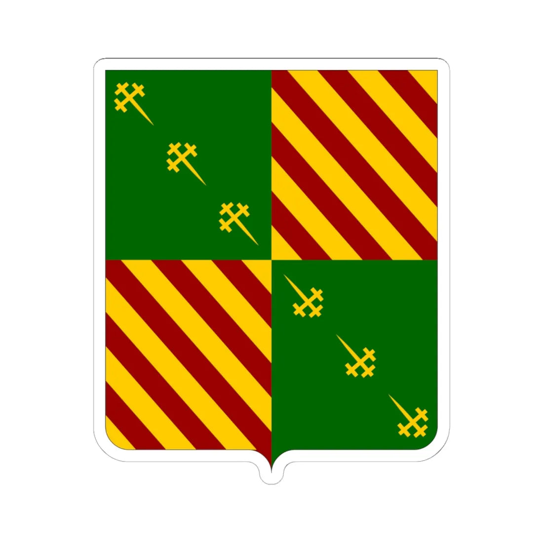 CommunesBelgique-Bernissart2001 (Belgium) (Coat of Arms) STICKER Vinyl Kiss-Cut Decal 6 Inch White - The Sticker Space