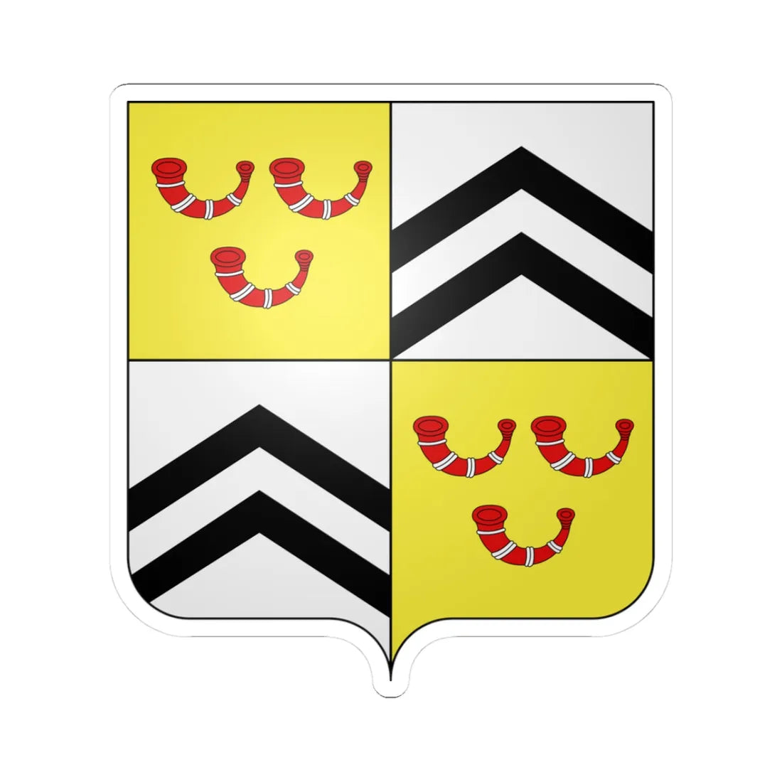 CommunesBelgique-Braine-le-Chateau (Belgium) (Coat of Arms) STICKER Vinyl Kiss-Cut Decal 3 Inch White - The Sticker Space