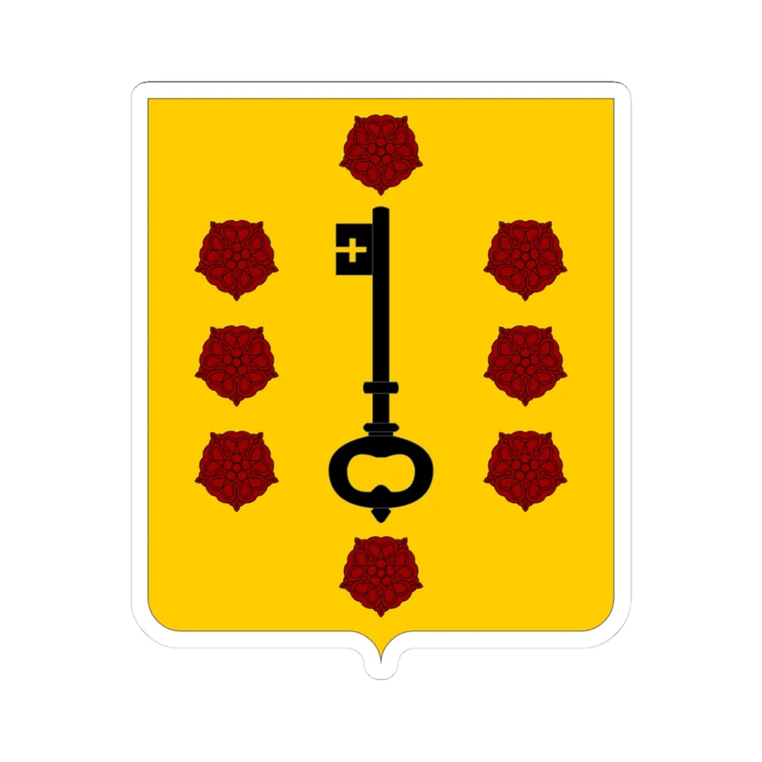 CommunesBelgique-Comines (Belgium) (Coat of Arms) STICKER Vinyl Kiss-Cut Decal 3 Inch White - The Sticker Space