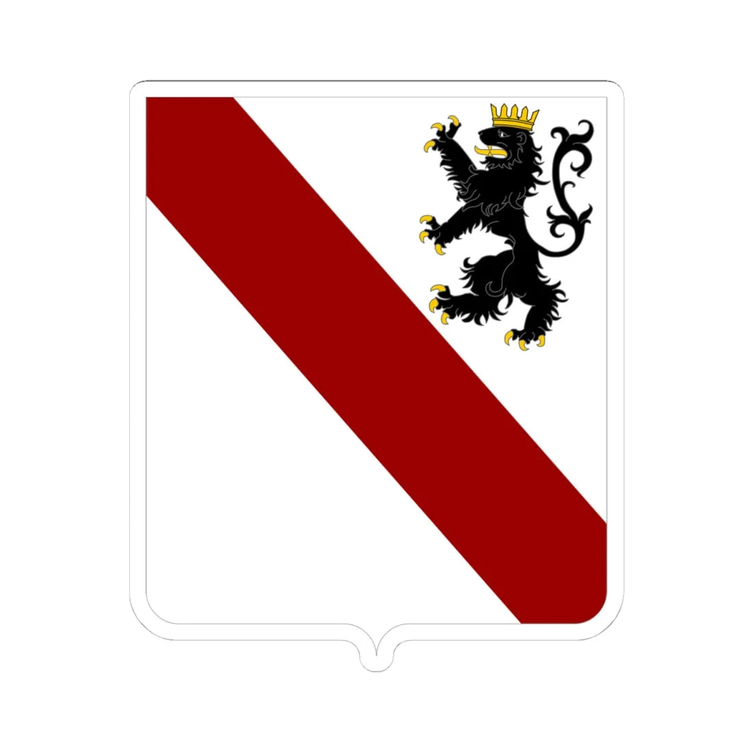 CommunesBelgique-Courcelles (Belgium) (Coat of Arms) STICKER Vinyl Kiss-Cut Decal 4 Inch White - The Sticker Space