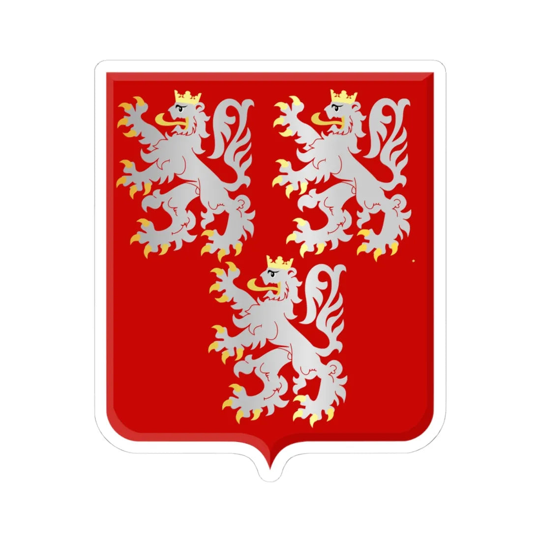 CommunesBelgique-Lens (Belgium) (Coat of Arms) STICKER Vinyl Kiss-Cut Decal 4 Inch White - The Sticker Space