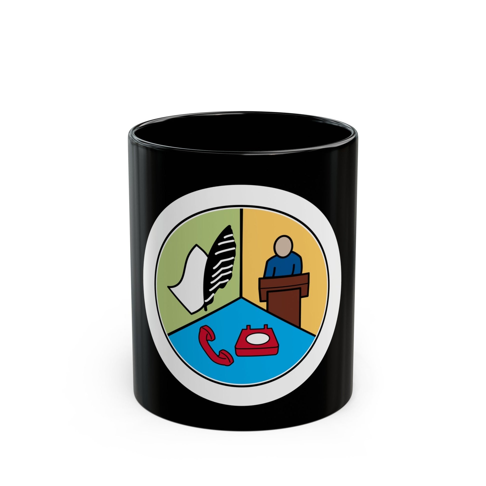 Communications (Boy Scout Merit Badge) Black Coffee Mug-11oz-The Sticker Space