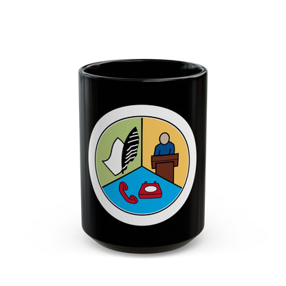 Communications (Boy Scout Merit Badge) Black Coffee Mug-15oz-The Sticker Space