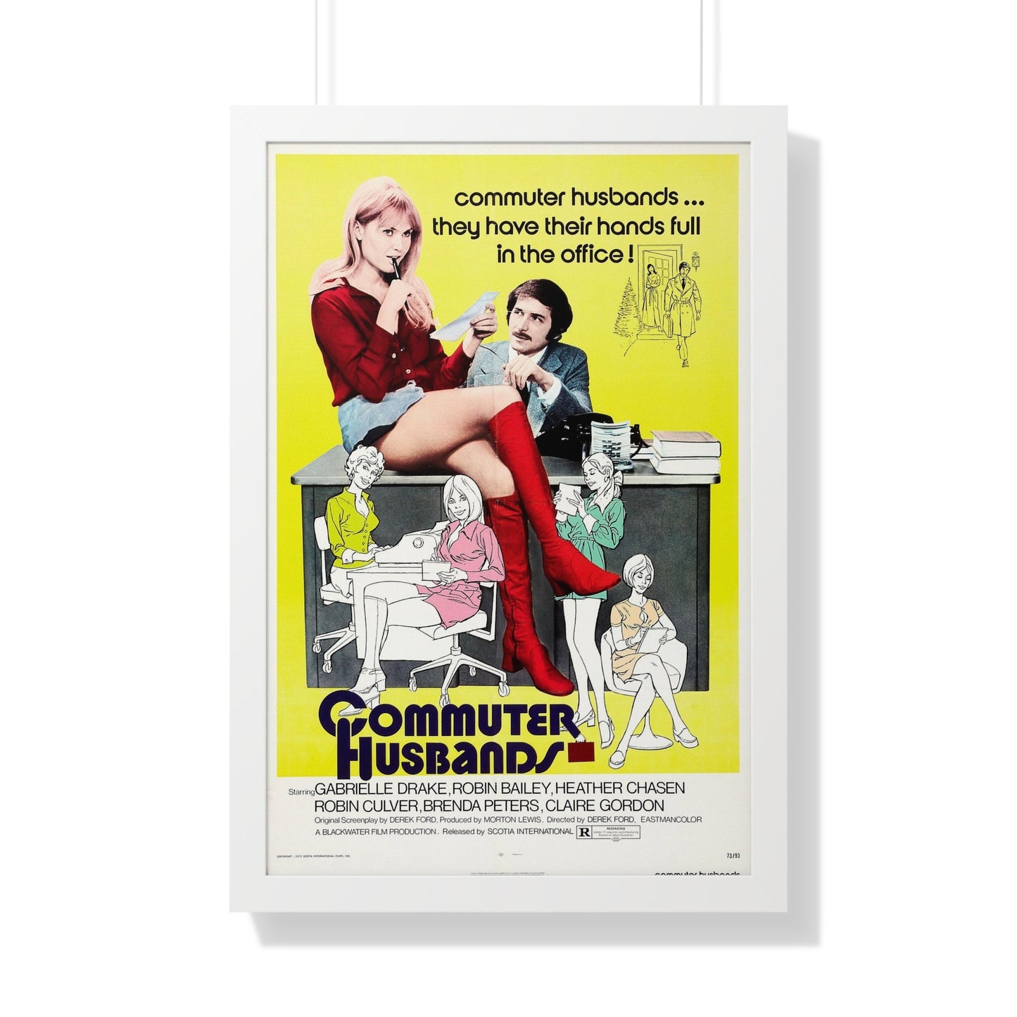 COMMUTER HUSBANDS 1973 - Framed Movie Poster-20" x 30"-The Sticker Space