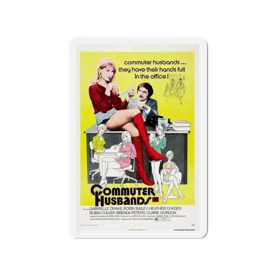 COMMUTER HUSBANDS 1973 Movie Poster - Refrigerator Magnet 3 Inch - The Sticker Space