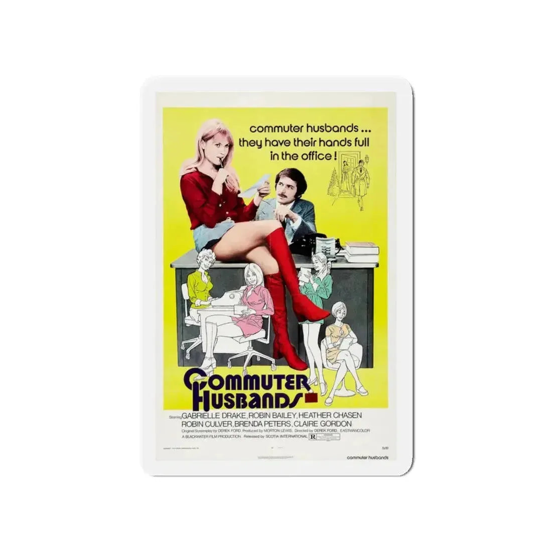 COMMUTER HUSBANDS 1973 Movie Poster - Refrigerator Magnet 4 Inch - The Sticker Space