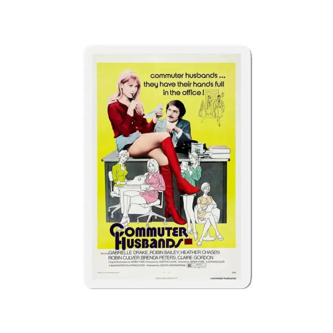 COMMUTER HUSBANDS 1973 Movie Poster - Refrigerator Magnet - The Sticker Space