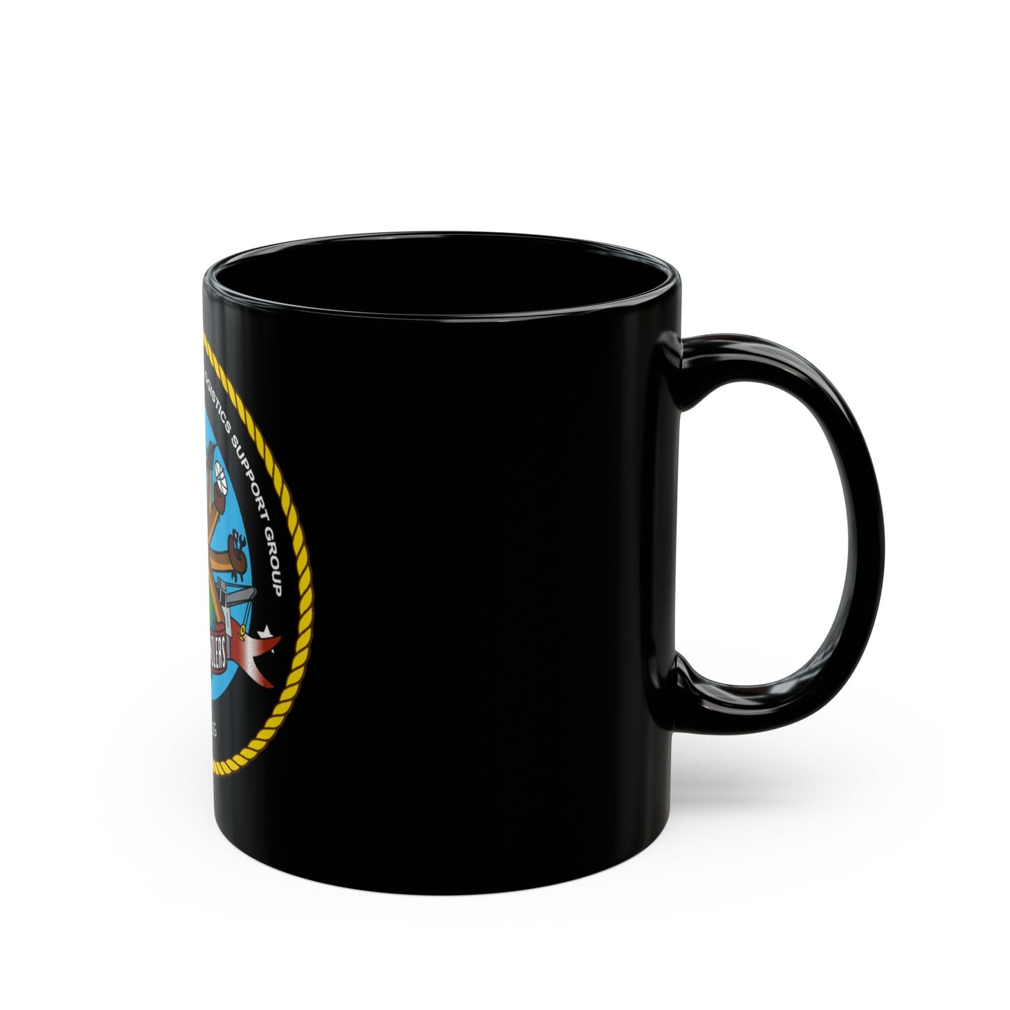 COMNAVELSG Cargo Handlers Commander Navy Expeditionary Logistics Support Group (U.S. Navy) Black Coffee Mug-The Sticker Space