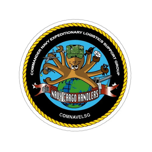COMNAVELSG Cargo Handlers Commander Navy Expeditionary Logistics Support Group (U.S. Navy) STICKER Vinyl Die-Cut Decal 6 Inch - The Sticker Space
