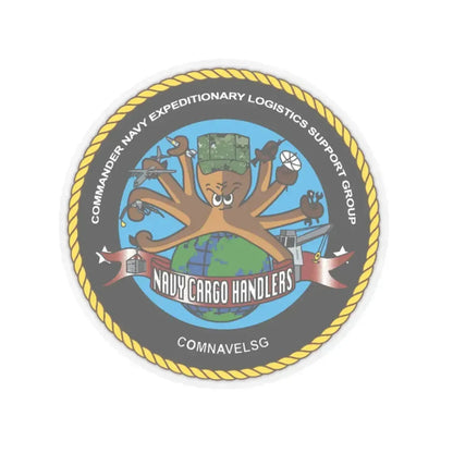 COMNAVELSG Cargo Handlers Commander Navy Expeditionary Logistics Support Group (U.S. Navy) STICKER Vinyl Kiss-Cut Decal 4 Inch Transparent - The Sticker Space