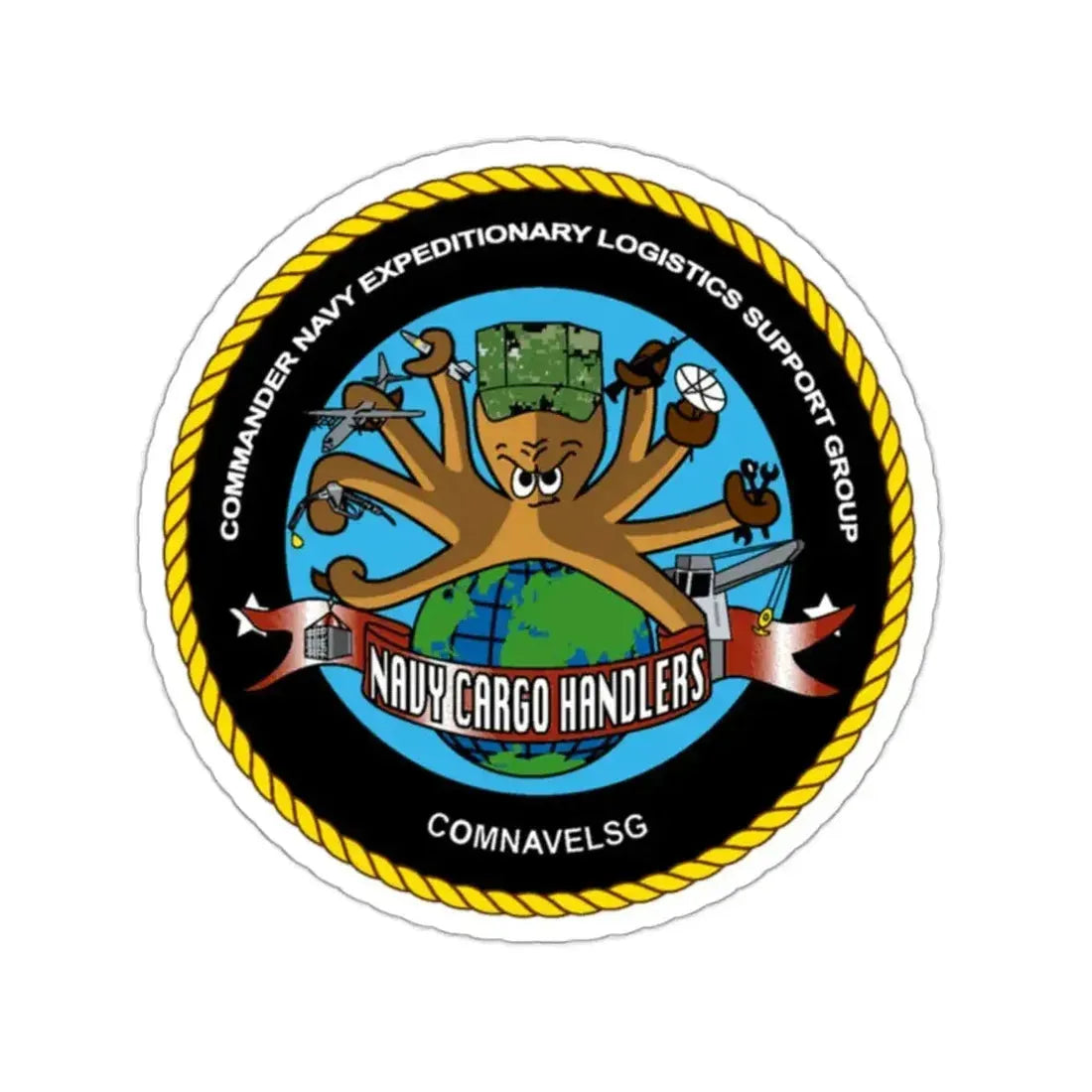 COMNAVELSG Cargo Handlers Commander Navy Expeditionary Logistics Support Group (U.S. Navy) STICKER Vinyl Kiss-Cut Decal - The Sticker Space