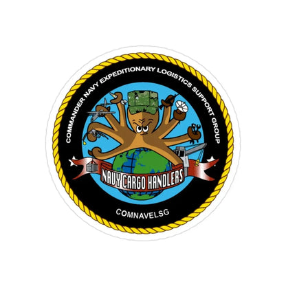 COMNAVELSG Cargo Handlers Commander Navy Expeditionary Logistics Support Group (U.S. Navy) Transparent STICKER Die-Cut Vinyl Decal 2 Inch Transparent - The Sticker Space