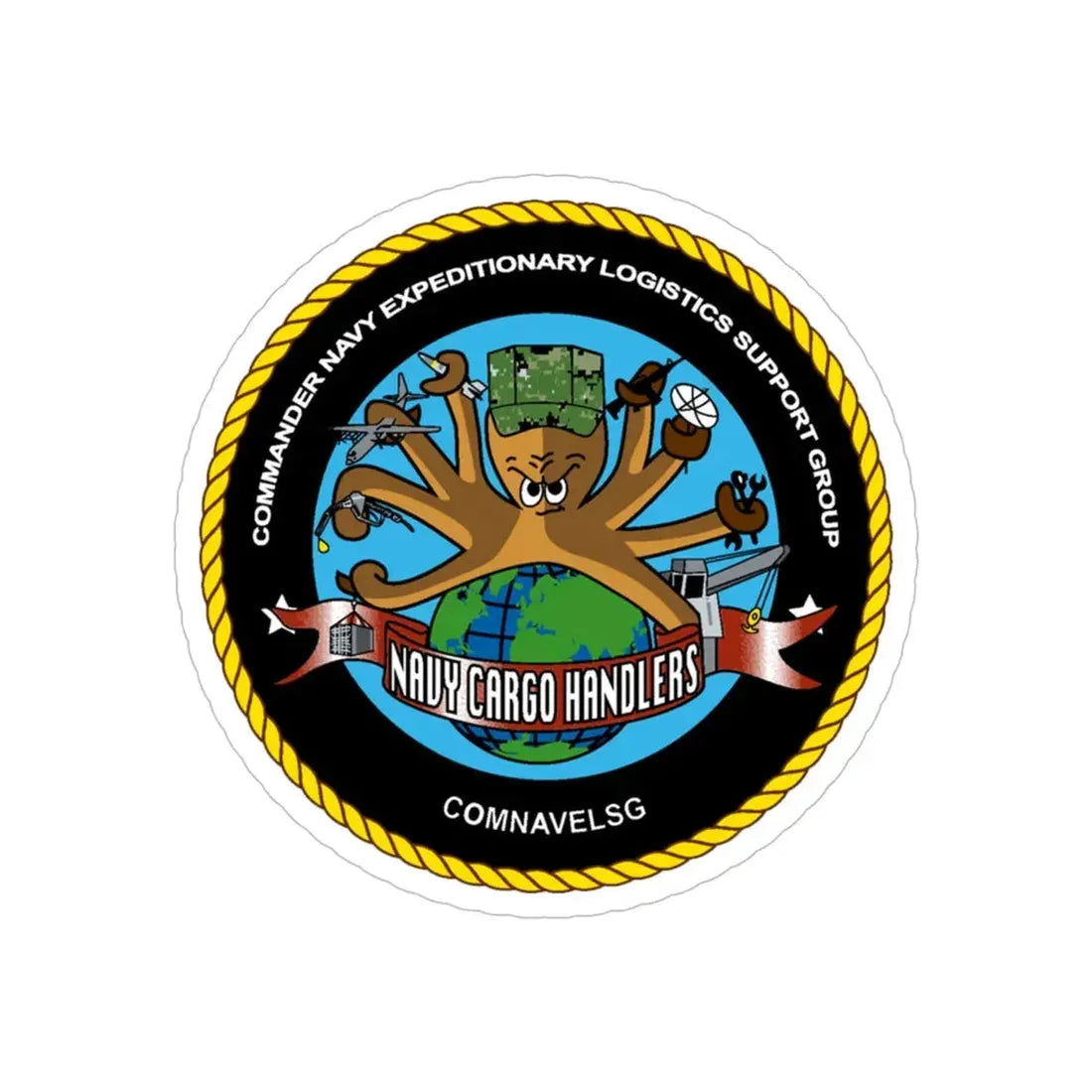 COMNAVELSG Cargo Handlers Commander Navy Expeditionary Logistics Support Group (U.S. Navy) Transparent STICKER Die-Cut Vinyl Decal 6 Inch Transparent - The Sticker Space