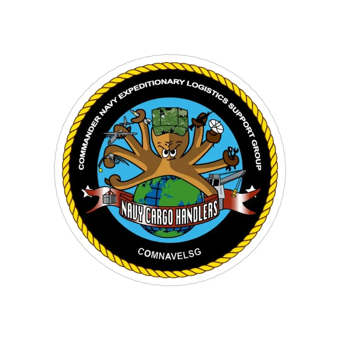 COMNAVELSG Cargo Handlers Commander Navy Expeditionary Logistics Support Group (U.S. Navy) Transparent STICKER Die-Cut Vinyl Decal - The Sticker Space