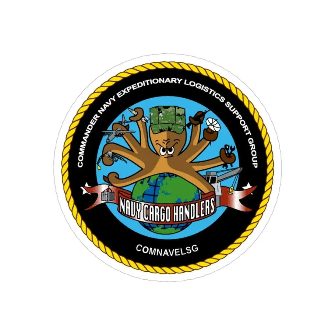 COMNAVELSG Cargo Handlers Commander Navy Expeditionary Logistics Support Group (U.S. Navy) Transparent STICKER Die-Cut Vinyl Decal - The Sticker Space