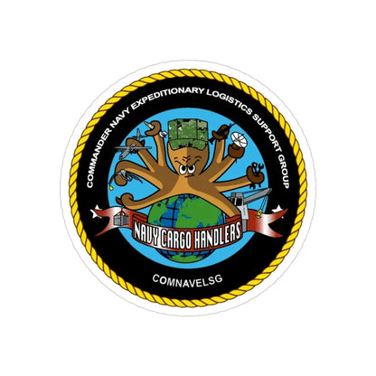COMNAVELSG Cargo Handlers Commander Navy Expeditionary Logistics Support Group (U.S. Navy) Transparent STICKER Die-Cut Vinyl Decal - The Sticker Space
