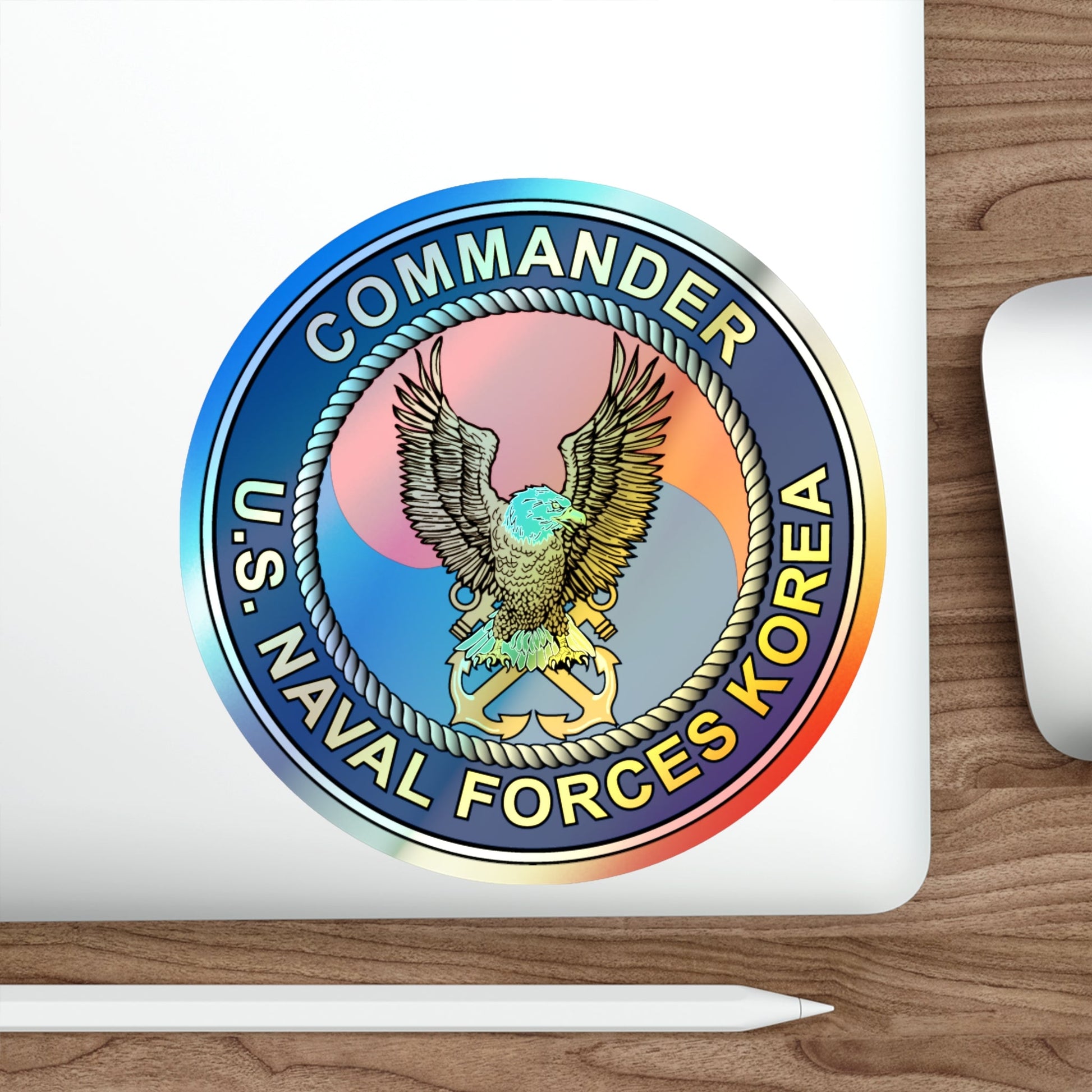 COMNAVFOR Korea Commander Naval Forces Korea (U.S. Navy) Holographic STICKER Die-Cut Vinyl Decal-The Sticker Space