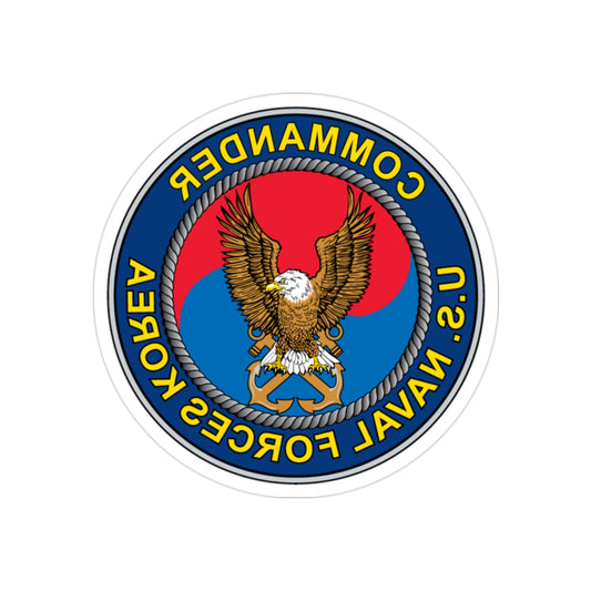 COMNAVFOR Korea Commander Naval Forces Korea (U.S. Navy) REVERSE PRINT Transparent STICKER-2" × 2"-The Sticker Space