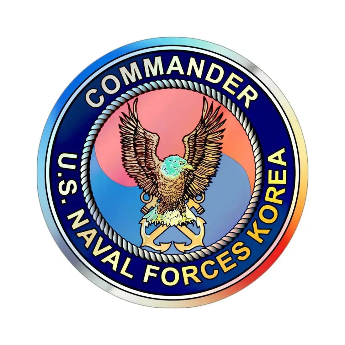 COMNAVFOR Korea Commander Naval Forces Korea (U.S. Navy) Holographic STICKER Die-Cut Vinyl Decal 3 Inch Holographic - The Sticker Space