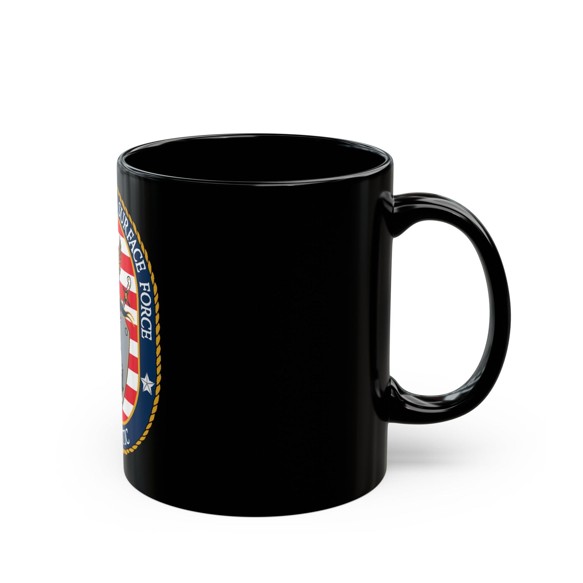 COMNAVSURFLANT N44 Commander Naval Surface Force Atlantic (U.S. Navy) Black Coffee Mug-The Sticker Space