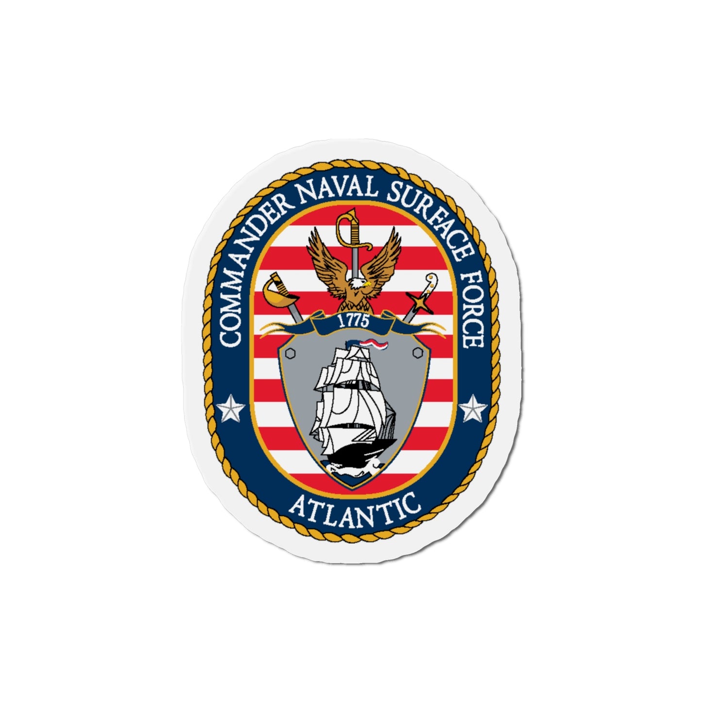 COMNAVSURFLANT N44 Commander Naval Surface Force Atlantic (U.S. Navy) Die-Cut Magnet-4" x 4"-The Sticker Space