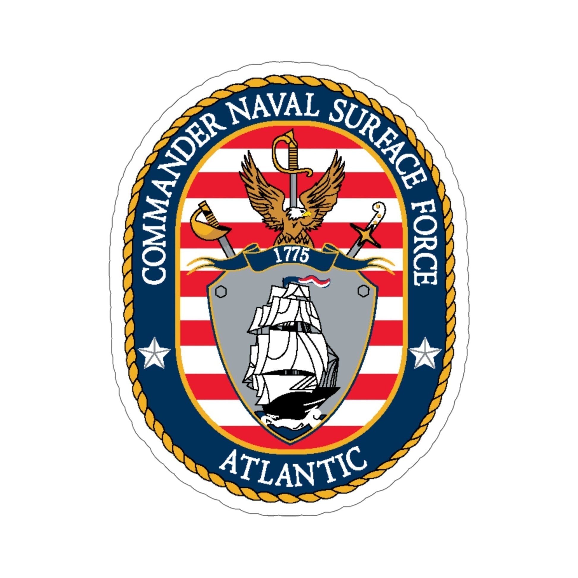 COMNAVSURFLANT N44 Commander Naval Surface Force Atlantic (U.S. Navy) STICKER Vinyl Die-Cut Decal-5 Inch-The Sticker Space