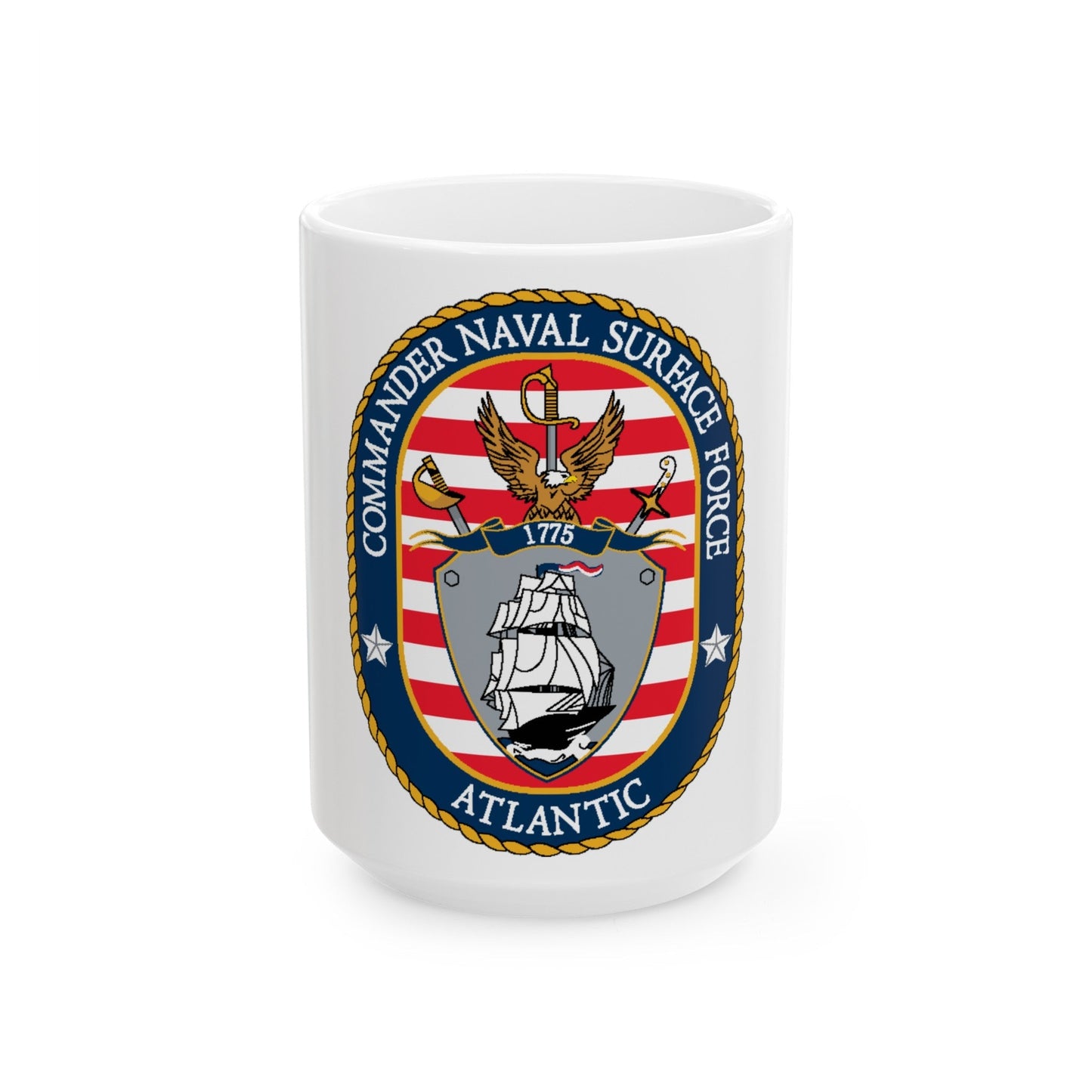 COMNAVSURFLANT N44 Commander Naval Surface Force Atlantic (U.S. Navy) White Coffee Mug-15oz-The Sticker Space