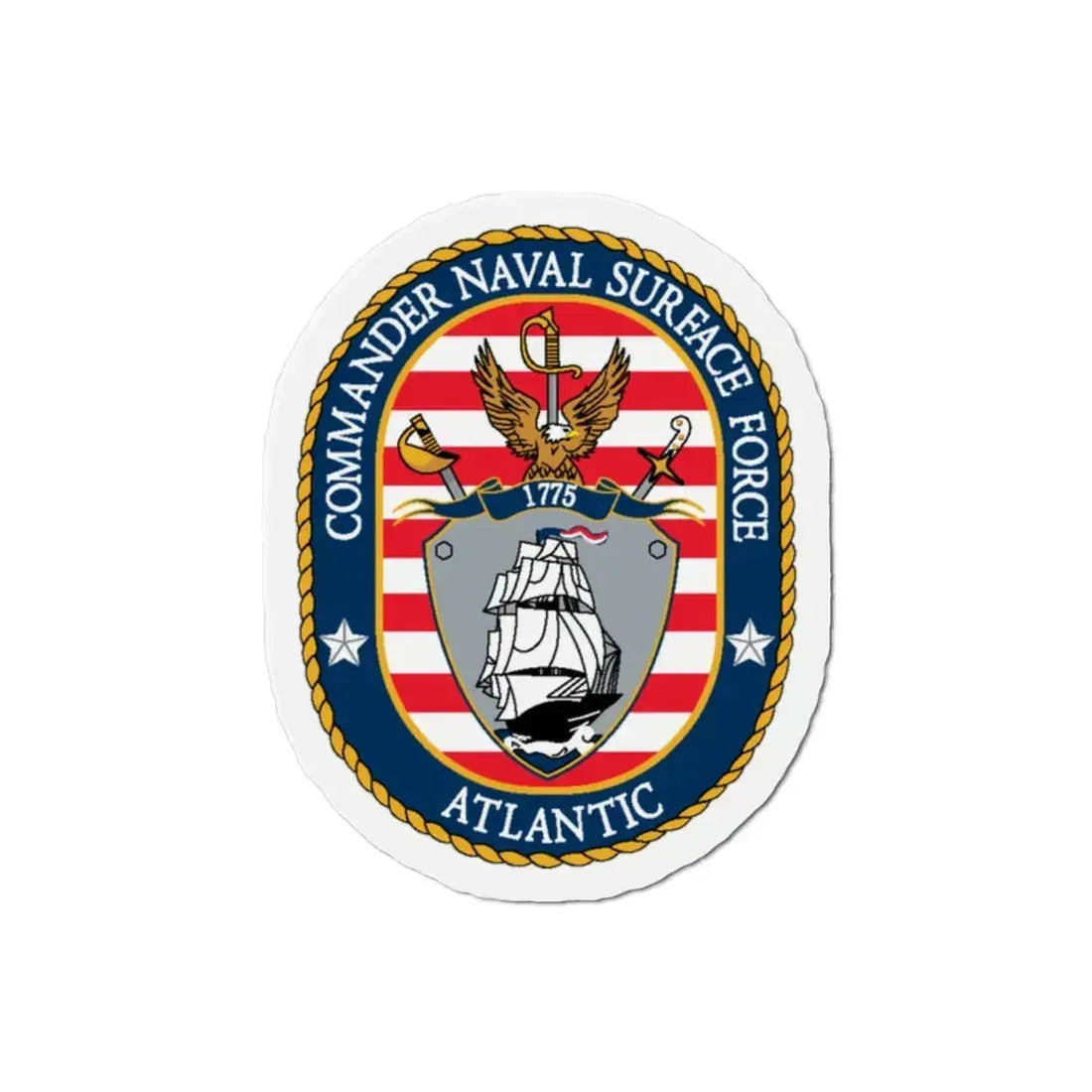 COMNAVSURFLANT N44 Commander Naval Surface Force Atlantic (U.S. Navy) Refrigerator Magnet 2 Inch - The Sticker Space