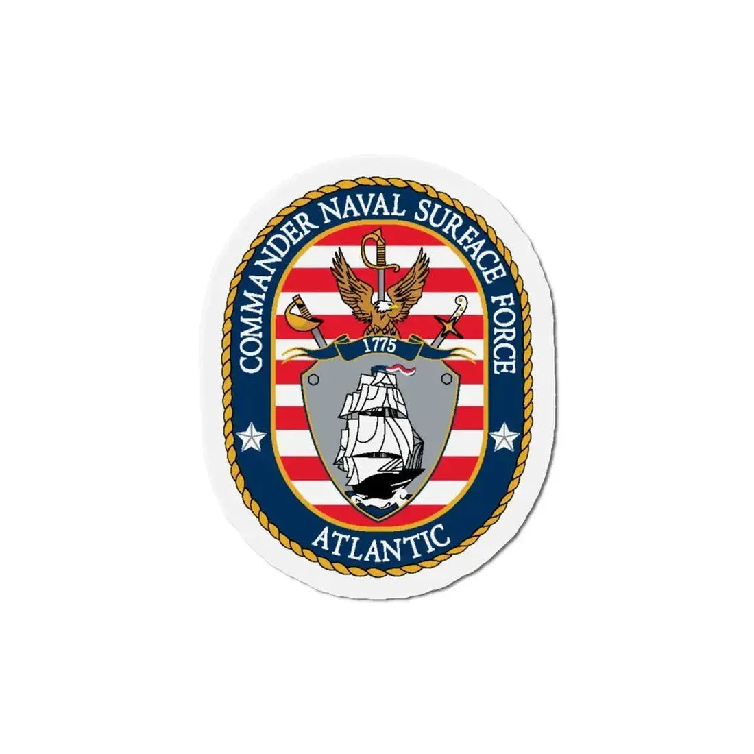 COMNAVSURFLANT N44 Commander Naval Surface Force Atlantic (U.S. Navy) Refrigerator Magnet 6 Inch - The Sticker Space