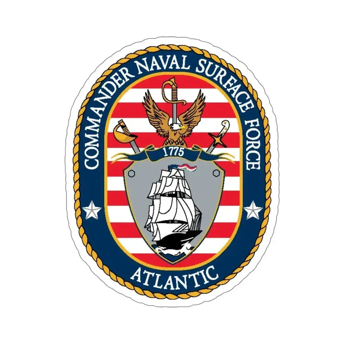 COMNAVSURFLANT N44 Commander Naval Surface Force Atlantic (U.S. Navy) STICKER Vinyl Die-Cut Decal - The Sticker Space