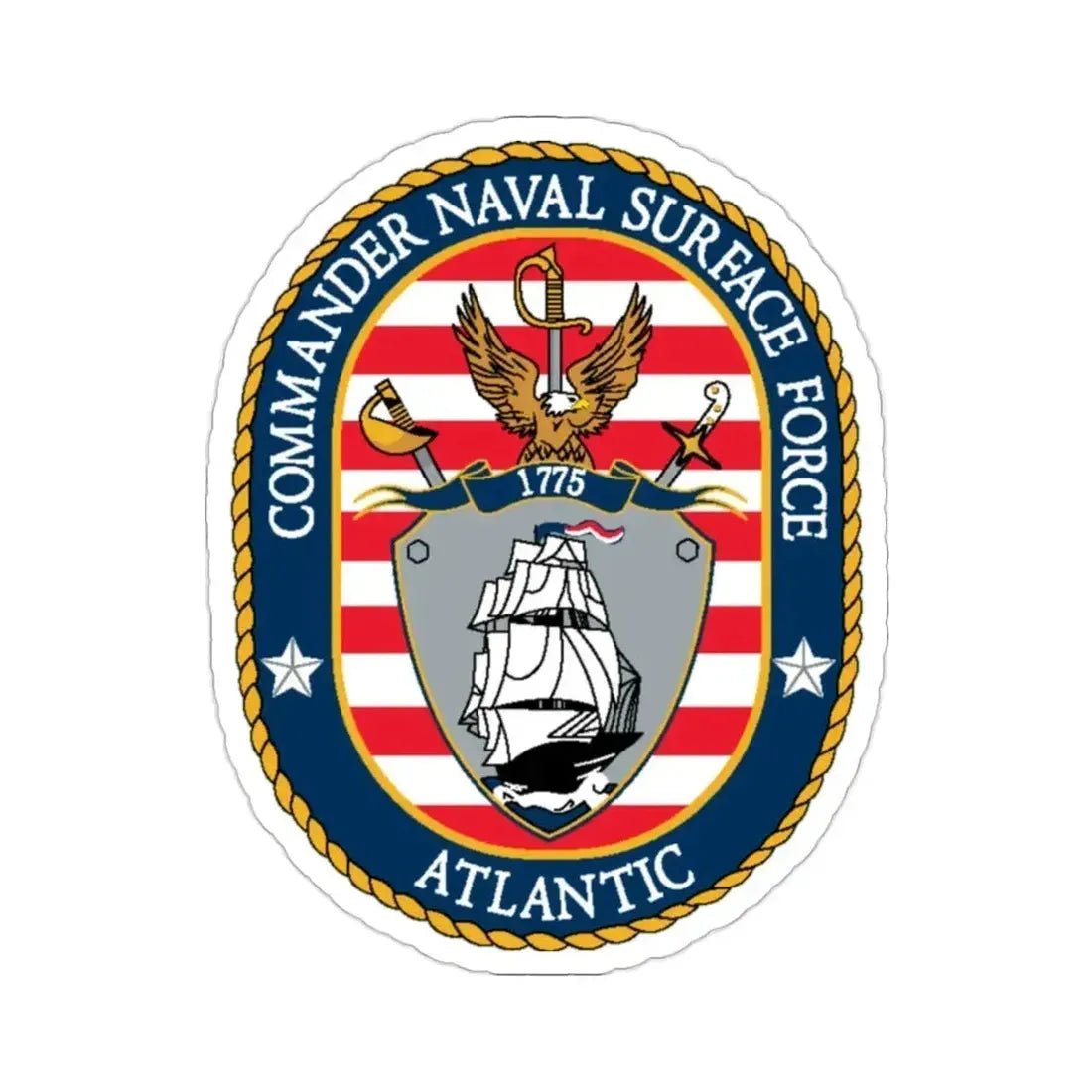 COMNAVSURFLANT N44 Commander Naval Surface Force Atlantic (U.S. Navy) STICKER Vinyl Die-Cut Decal - The Sticker Space
