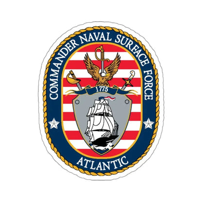 COMNAVSURFLANT N44 Commander Naval Surface Force Atlantic (U.S. Navy) STICKER Vinyl Kiss-Cut Decal 3 Inch White - The Sticker Space