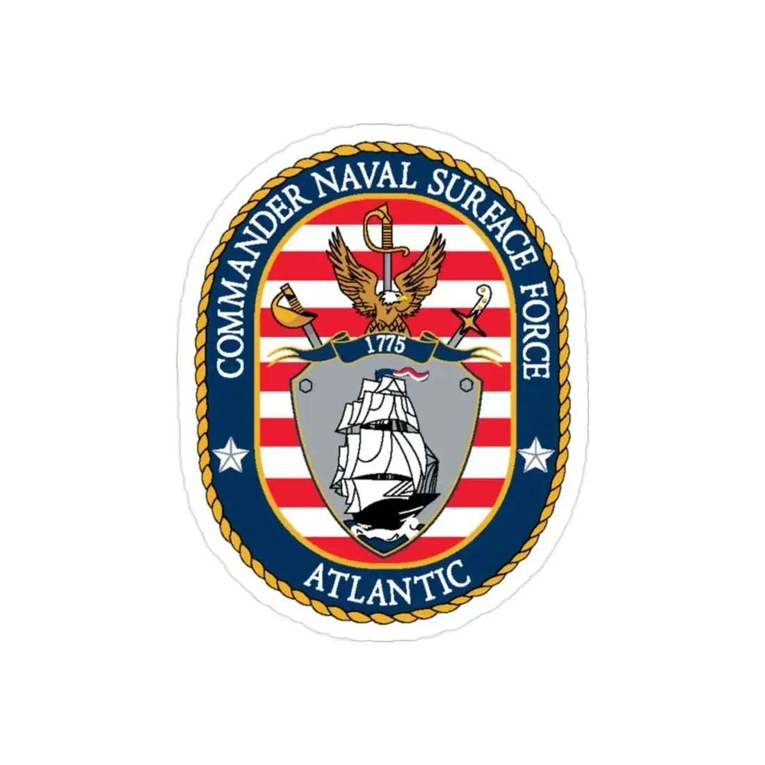 COMNAVSURFLANT N44 Commander Naval Surface Force Atlantic (U.S. Navy) Transparent STICKER Die-Cut Vinyl Decal 2 Inch Transparent - The Sticker Space