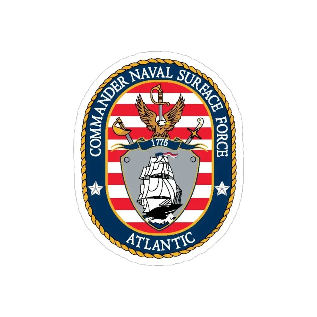 COMNAVSURFLANT N44 Commander Naval Surface Force Atlantic (U.S. Navy) Transparent STICKER Die-Cut Vinyl Decal - The Sticker Space